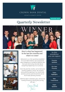 Crown Bank Dental Cheshire Winter 2024 Newsletter Cover